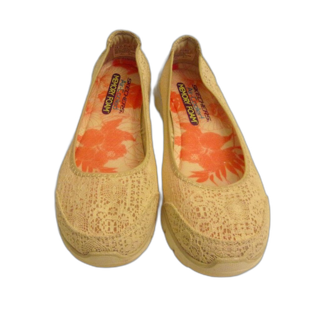 Skechers Air-Cooled Memory Foam White Lace Flats Shoes Sneakers Sz. 7.5 Walking
